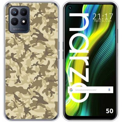 Coque en gel de camouflage sable pour Realme Narzo 50 - Publicité Coque en gel de camouflage sable pour Realme Narzo 50 - Publicité