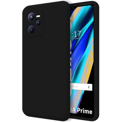 Coque en silicone liquide noire pour Realme Narzo 50A Prime - Étui Coque en silicone liquide noire pour Realme Narzo 50A Prime - Étui