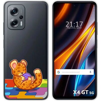 Coque en Silicone Transparent Léopard pour Xiaomi Poco X4 GT 5G - Étui - Publicité Coque en Silicone Transparent Léopard pour Xiaomi Poco X4 GT 5G - Étui - Publicité