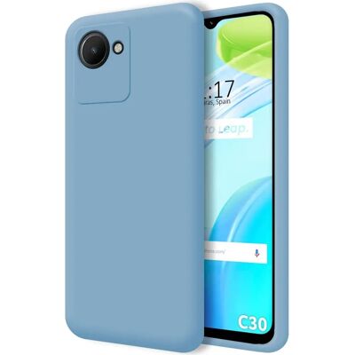 Vloeibare Siliconen Case Blauw - Realme C30 Telefoonhoesje Vloeibare Siliconen Case Blauw - Realme C30 Telefoonhoesje