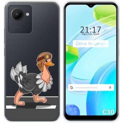 Coque en Silicone Transparente pour Realme C30 - Design Autruche - Publicité Coque en Silicone Transparente pour Realme C30 - Design Autruche - Publicité