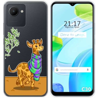 Coque en silicone transparente pour Realme C30 - Design Girafe - Publicité Coque en silicone transparente pour Realme C30 - Design Girafe - Publicité