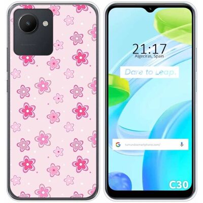 Coque Silicone pour Realme C30 Design Fleurs - Étui téléphone - Publicité Coque Silicone pour Realme C30 Design Fleurs - Étui téléphone - Publicité