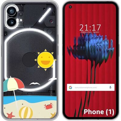 Coque Silicone Transparente pour Nothing Phone 1 dessin Plage - Publicité Coque Silicone Transparente pour Nothing Phone 1 dessin Plage - Publicité
