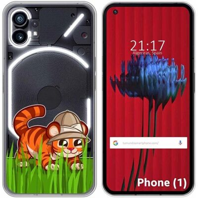 Coque en Silicone Transparente pour Nothing Phone 1 avec Design Tigre - Publicité Coque en Silicone Transparente pour Nothing Phone 1 avec Design Tigre - Publicité