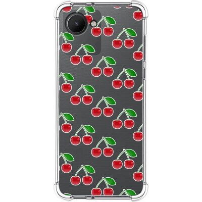 Coque en silicone antichocs pour Realme C30 - Design Cerises - Publicité Coque en silicone antichocs pour Realme C30 - Design Cerises - Publicité