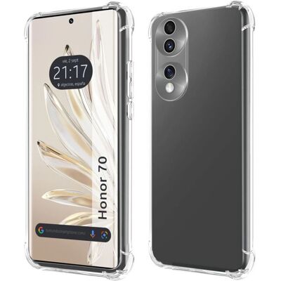 Coque transparente en silicone antichocs pour Huawei Honor 70 5G - Publicité Coque transparente en silicone antichocs pour Huawei Honor 70 5G - Publicité