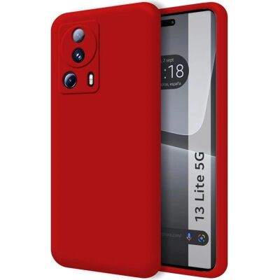 Tumundosmartphone Röd Silikonvätskefodral för Xiaomi 13 Lite 5G Tumundosmartphone Röd Silikonvätskefodral för Xiaomi 13 Lite 5G