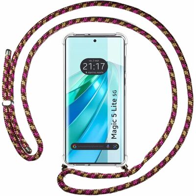 Coque pour Huawei Honor Magic 5 Lite 5G - Antichoc, Cordon, Bords flexibles Coque pour Huawei Honor Magic 5 Lite 5G - Antichoc, Cordon, Bords flexibles