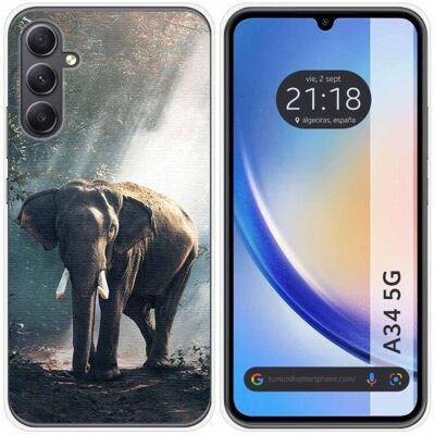 Coque en Silicone TUMUNDOSMARTPHONE Éléphant pour Samsung Galaxy A34 5G - Publicité Coque en Silicone TUMUNDOSMARTPHONE Éléphant pour Samsung Galaxy A34 5G - Publicité