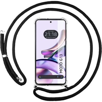 Zwarte valbestendige telefoonhoes voor Motorola Moto G13 Zwarte valbestendige telefoonhoes voor Motorola Moto G13