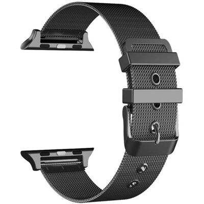 Apple Watch SE 42-44mm Schwarzes Silikonstahlarmband Apple Watch SE 42-44mm Schwarzes Silikonstahlarmband
