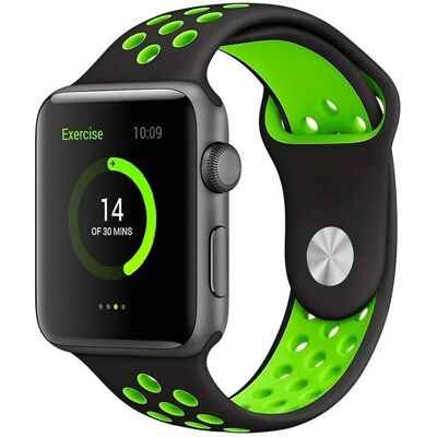 Correa Deportiva Cool para Apple Watch 42/44mm - Negro/Verde Correa Deportiva Cool para Apple Watch 42/44mm - Negro/Verde