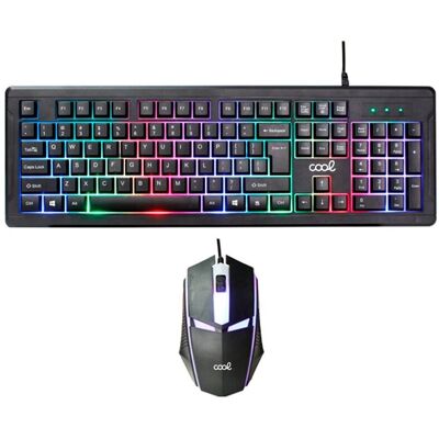 COOL 8434847033396 Clavier Gaming Noir avec Souris - USB QWERTY Espagnol - Publicité COOL 8434847033396 Clavier Gaming Noir avec Souris - USB QWERTY Espagnol - Publicité