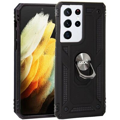 Cool Samsung G998 Galaxy S21 Ultra Hard Ring Case Zwart - Telefoonhoesje Cool Samsung G998 Galaxy S21 Ultra Hard Ring Case Zwart - Telefoonhoesje