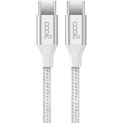 Cool Nylon 1.2 M Usb-c A Usb-c Cable Plateado - Cable USB Cool Nylon 1.2 M Usb-c A Usb-c Cable Plateado - Cable USB
