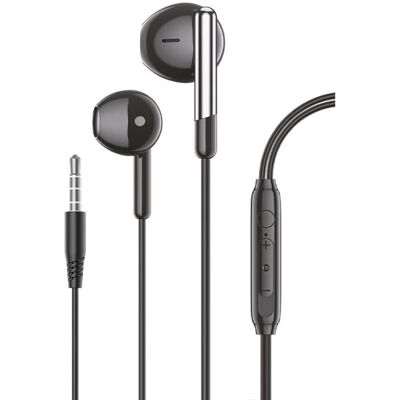 Casque intra-auriculaire filaire COOL 8434847070865 avec microphone - Noir, Argent - Publicité Casque intra-auriculaire filaire COOL 8434847070865 avec microphone - Noir, Argent - Publicité