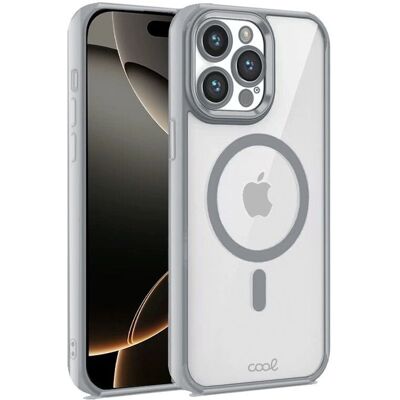Cool Funda iPhone 16 Pro - Transparente com Borda Prata Capinha Cool Funda iPhone 16 Pro - Transparente com Borda Prata Capinha