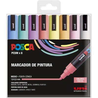 POSCA - PC-5M - Pastello - 8 colori - Set di marcatori POSCA - PC-5M - Pastello - 8 colori - Set di marcatori