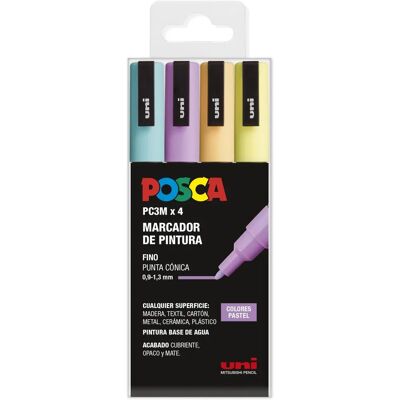POSCA PC-3M/4C Farbmarker - Feinspitze - 4 Stücke POSCA PC-3M/4C Farbmarker - Feinspitze - 4 Stücke
