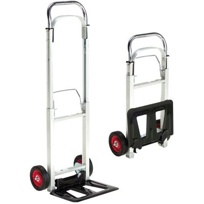 Fplus - Handwagen mit sollem Rad - Aluminium - 75/112cm - Max 90kg Fplus - Handwagen mit sollem Rad - Aluminium - 75/112cm - Max 90kg