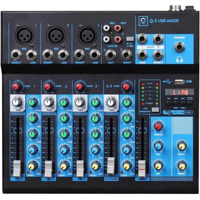 Mixer OQAN Q5 Mk2 - 5 Canais USB Bluetooth Mixer OQAN Q5 Mk2 - 5 Canais USB Bluetooth