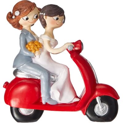 MOPEC Y961 Gâteau Topper - Figurine de Mariage Motorbike Mignonne MOPEC Y961 Gâteau Topper - Figurine de Mariage Motorbike Mignonne