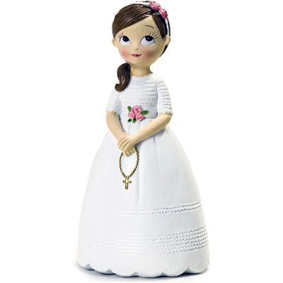 Statue Mopec - 1 - Figurine de communion avec chapelet - 8,5 x 16,5 cm - Statue Statue Mopec - 1 - Figurine de communion avec chapelet - 8,5 x 16,5 cm - Statue