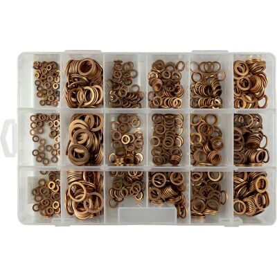 Juego de arandelas de cobre JBM - 900 piezas Juego de arandelas de cobre JBM - 900 piezas