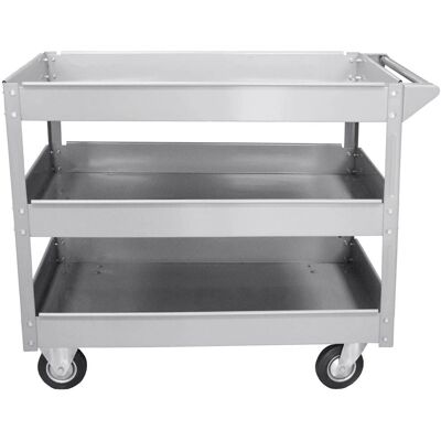 Scaffale utilità JBM 52373 - Resistente, Argento, 3 Livelli Scaffale utilità JBM 52373 - Resistente, Argento, 3 Livelli