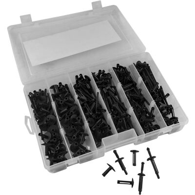 JBM 52711 Rebites - Conjunto de 150 Rebites de Plástico, Transparente JBM 52711 Rebites - Conjunto de 150 Rebites de Plástico, Transparente