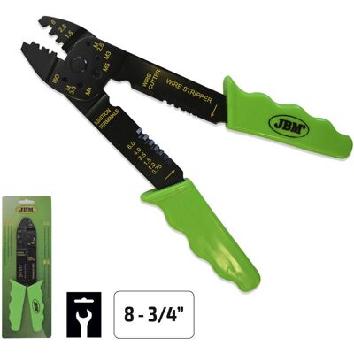 JBM 52762 Ferramenta de crimpagem de cabos - Alicate de crimpagem, Preto, Verde, 8-3/4" - Ferramenta de crimpagem JBM 52762 Ferramenta de crimpagem de cabos - Alicate de crimpagem, Preto, Verde, 8-3/4" - Ferramenta de crimpagem