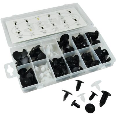 JBM Juego de Clips de Plástico Universales 128 Piezas - Repuesto de coche JBM Juego de Clips de Plástico Universales 128 Piezas - Repuesto de coche