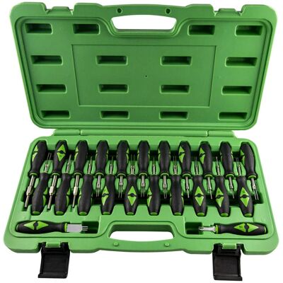 JBM 53393 Pinza crimpatubi - Set di 23 Estrattori di Terminali - Verde JBM 53393 Pinza crimpatubi - Set di 23 Estrattori di Terminali - Verde