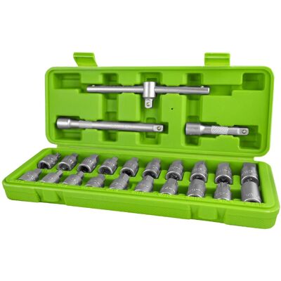 Acessórios de soquetes de impacto JBM 53735 - Conjunto de 23 soquetes para tampões de óleo Acessórios de soquetes de impacto JBM 53735 - Conjunto de 23 soquetes para tampões de óleo