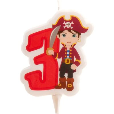 BCI - Pirata 3 - White - 7 cm - Birthday Candle BCI - Pirata 3 - White - 7 cm - Birthday Candle