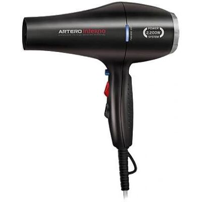 Artero Inferno Hair Dryer - 2200 W Black - Professional Hair Dryer Artero Inferno Hair Dryer - 2200 W Black - Professional Hair Dryer