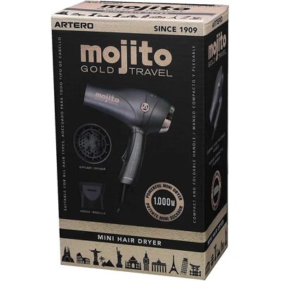 Artero Mojito - Asciugacapelli da Viaggio - Pieghevole, Diffusore, 1000W Artero Mojito - Asciugacapelli da Viaggio - Pieghevole, Diffusore, 1000W