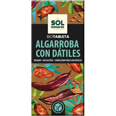 Chocolate vegano de algarroba con dátiles - Sol Natural Chocolate vegano de algarroba con dátiles - Sol Natural