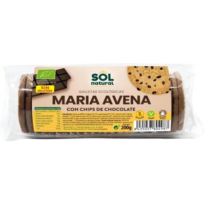 Galletas María de avena sin gluten con chips de chocolate Bio - Galletas Galletas María de avena sin gluten con chips de chocolate Bio - Galletas