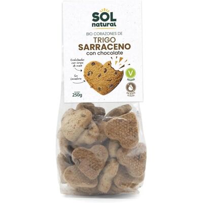 Galletas de corazón de trigo sarraceno con chocolate Bio - Sol Natural Galletas de corazón de trigo sarraceno con chocolate Bio - Sol Natural