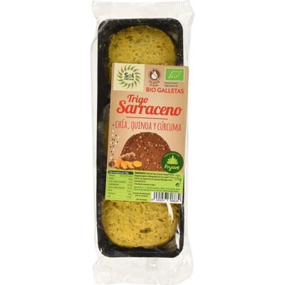 Galletas de trigo sarraceno, chía, quinoa y cúrcuma - Bio Sol Natural Galletas de trigo sarraceno, chía, quinoa y cúrcuma - Bio Sol Natural
