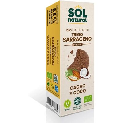 Biscoitos de trigo sarraceno orgânico com cacau e coco - 175g Biscoitos de trigo sarraceno orgânico com cacau e coco - 175g