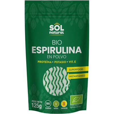 Pó de spirulina orgânica Sol Natural - 125 g Pó de spirulina orgânica Sol Natural - 125 g