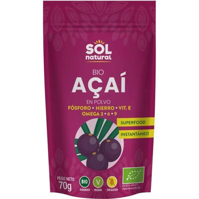 Sol Natural Acai Powder - 70g - Superfood Antioxidant Sol Natural Acai Powder - 70g - Superfood Antioxidant