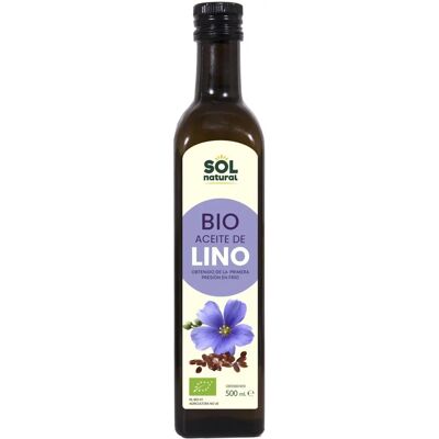 Óleo de linhaça orgânico prensado a frio Sol Natural - 500ml Óleo de linhaça orgânico prensado a frio Sol Natural - 500ml