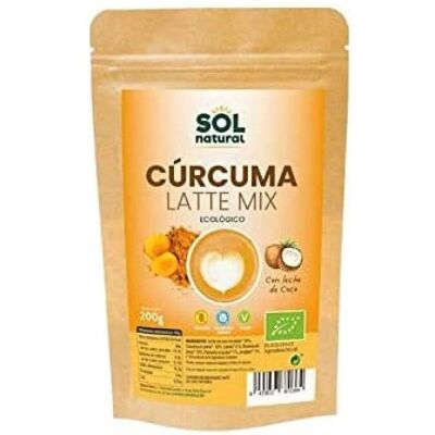 Mezcla de latte de cúrcuma y coco orgánica - Sin gluten - 200g Mezcla de latte de cúrcuma y coco orgánica - Sin gluten - 200g