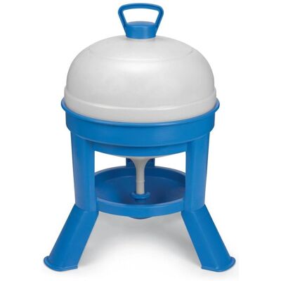 Abreuvoir pour volailles - 20L Bleu avec Support - Publicité Abreuvoir pour volailles - 20L Bleu avec Support - Publicité