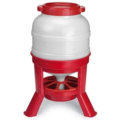 Tour d'Alimentation Poulet 30L Rouge sur Pieds - Tour d'Alimentation - Publicité Tour d'Alimentation Poulet 30L Rouge sur Pieds - Tour d'Alimentation - Publicité