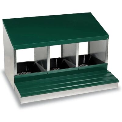 Nido para Gallinas Gaun - 3 Compartimentos, Acero Galvanizado, Fácil de Instalar Nido para Gallinas Gaun - 3 Compartimentos, Acero Galvanizado, Fácil de Instalar